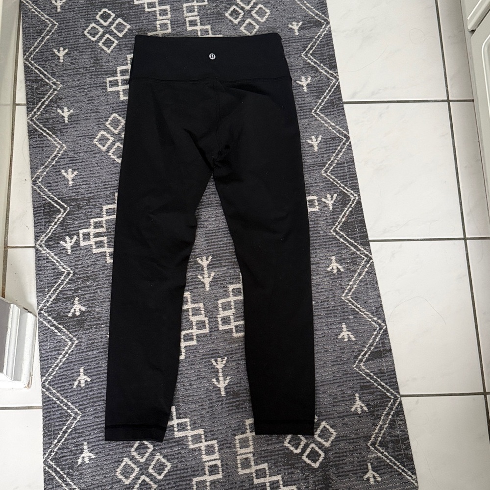 Lululemon Wunder Under Crop Leggings Tights Black High Rise - Picture 6 of 7